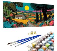 Pintar por Numeros Rural Pintura por Numeros Adultos Historietas, Manualidades Adultos, Con 3 Pinceles y Pigmento Acrílico Kit de Pintura al óLeo de Lienzo Creativo, Decoración 180x90cm - SW2605805