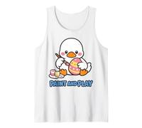 Pintar y Jugar Pato de Pascua Kawaii Huevo Pintura Primavera Dibujos Animados Camiseta sin Mangas