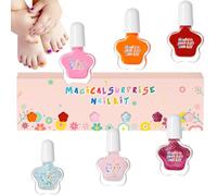 PintauñAs Esmalte NiñAs,Esmalte De UñAs Secado Rapido A Base Agua Para NiñOs Set,6 Colores Brillantes A Base De Peel-Off Nail Polish,Aptos Para NiñAs Y NiñOs A Partir De 3 AñOs
