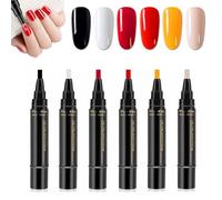 Pintauñas Gel, 6 Piezas Lapiz Esmalte 3 en 1 Lápiz de Pintauñas de Un Paso en Gel, Pluma de Esmalte de Uñas, Uñas Pluma de Dibujo para El Diseño de Uñas Inicio DIY Uso Del Salón