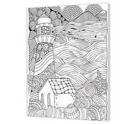 Pintcolor 7163.0 Lienzo Impreso de Colorear, Madera de Abeto/algodón, Blanco/Negro, 40 x 50 cm