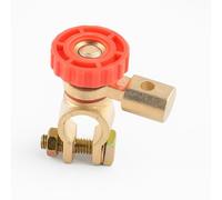 PintoHardware 1 X Desconectador de Bateria Coche 12V-24V, Interruptor de Desconexión Rápida de Batería, Brass, Rojo, con Abrazadera de Terminal, Corte de Energía para Vehículos.