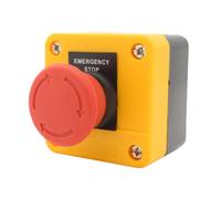 PintoHardware Botón de Parada de Emergencia con Caja Seta Roja 22mm IP65 Interruptor de Seguridad Industrial 660V 10A Bloqueo por Giro, Montaje en Superficie, para Máquinas, Taller y Automatización