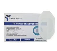 PintoMed Apósitos Transparentes para Fijación de Catéter IV - 6cm x 7cm - Vendaje Estéril, Transpirable y Adhesivo - Protección y Sujeción de Dispositivos Intravenosos - Caja de 100 Unidades