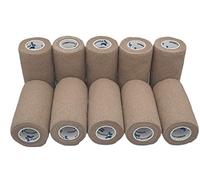 PintoMed - Venda Cohesiva - 10 x BEIGE - 10 rollos x 10 cm x 4,5 m estirado - Vendaje autoadhesiva elástica y flexible, Cinta adhesiva, Vet Wrap, Tape, Primeros auxílios y lesiones