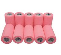PintoMed - Venda Cohesiva - 10 x Rosa - 10 rollos x 10 cm x 4,5 m estirado - Vendaje autoadhesiva elástica y flexible, Cinta adhesiva, Vet Wrap, Tape, Primeros auxílios y lesiones