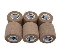 PintoMed - Venda Cohesiva - 6 x BEIGE OSCURO - 6 rollos x 5 cm x 4,5 m estirado - Vendaje autoadhesiva elástica y flexible, Cinta adhesiva, Vet Wrap, Tape, Primeros auxílios y lesiones