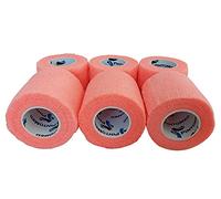 PintoMed - Venda Cohesiva - 6 x NARANJA - 6 rollos x 5 cm x 4,5 m estirado - Vendaje autoadhesiva elástica y flexible, Cinta adhesiva, Vet Wrap, Tape, Primeros auxílios y lesiones