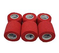 PintoMed - Venda Cohesiva - 6 x ROJO - 6 rollos x 5 cm x 4,5 m estirado - Vendaje autoadhesiva elástica y flexible, Cinta adhesiva, Vet Wrap, Tape, Primeros auxílios y lesiones