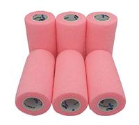 PintoMed - Venda Cohesiva - 6 x ROSA - 6 rollos x 10 cm x 4,5 m estirado - Vendaje autoadhesiva elástica y flexible, Cinta adhesiva, Vet Wrap, Tape, Primeros auxílios y lesiones