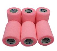 PintoMed - Venda Cohesiva - 6 x ROSA - 6 rollos x 7,5 cm x 4,5 m estirado - Vendaje autoadhesiva elástica y flexible, Cinta adhesiva, Vet Wrap, Tape, Primeros auxílios y lesiones
