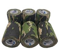 PintoMed - Venda Cohesiva - 6 x VERDE CAMUFLADO - 6 rollos x 7,5 cm x 4,5 m estirado - Vendaje autoadhesiva elástica y flexible, Cinta adhesiva, Vet Wrap, Tape, Primeros auxílios y lesiones