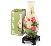 Pintoo Jarrón de rompecabezas 3D único, hecho con 160 piezas de plástico curvadas, regalo de inauguración de casa para arreglos florales y decoración del hogar - [S1024]