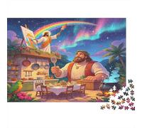 Pintor Cocina Fantasía Puzzle de 1000 Piezas para Adultos Papel Escena Arcoíris Nocturno Puzzle para Toda la Familia Relajación Decoración Regalo 70x50cm/1000pcs