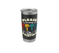 Pintor de detalles automotrices Please Go Away I'm Painting Vaso térmico de acero inoxidable de doble pared