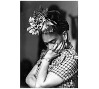 Pintor mexicano Frida Kahlo Lienzo Póster Decoración Dormitorio Oficina Decoración Regalo Frida Real Blanco y Negro Fotografías Obra de Arte Cuadro Sin Marco,50x70cm