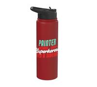 Pintor superhéroes necesitan un compañero divertido pintor diciendo Stainless Steel Insulated Water Bottle