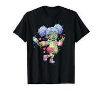 Pintora de niña Zombi Pastel Kawaii con Corazones Camiseta