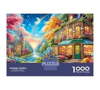 Pintoresca Tienda de A Moonlit Stream Puzzle De 1000 Piezas Ciudad Europea Perfecto Regalo para Niños, Niñas, Hombres Y Mujeres 70x50cm/1000pcs
