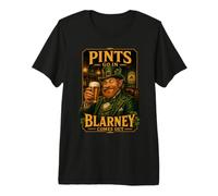 Pints Go In Blarney Sale Irish Leprechaun Camiseta Premium