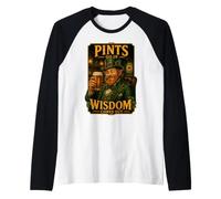 Pints Go In Wisdom Sale Irish Leprechaun Camiseta Manga Raglan