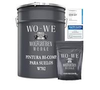 Pintura 2K para Suelos de Hormigón Garajes Revestimiento MATE Resina Epoxi W702 - Gris platino - 5Kg