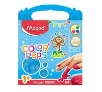 Pintura a dedos maped color peps caja de 4 botes colores surtidos 80 gr