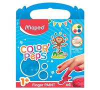 Pintura a dedos maped color peps caja de 4 botes colores surtidos 80 gr