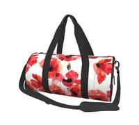 Pintura A La Acuarela Amapola Roja Floral, Bolsa de Viaje de Gran Capacidad, Bolso Redondo, Bolsa de Viaje Deportiva, Bolsa de Mano, Bolsa de Fitness