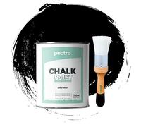 Pintura a la Tiza para Muebles 750ml + Brocha de madera especial Pack - Pintura para Muebles sin lijar - Pintura para Madera - Pintura Chalk Paint Pectro Efecto Tiza Colores (Negro Profundo)