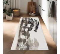 Pintura A Tinta Arquitectura China Pinos Alfombra De Pasillo 40 x 120 cm Lavable Y Antideslizante Alfombrar Estrecha, Beige Alfombra Larga Y Estrecha para Pasillo Cocina O Entrada Suave Moderna