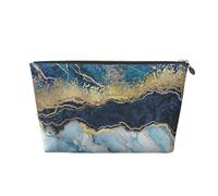 Pintura Abstracta Brillo Dorado Mármol Azul, Bolsa de Maquillaje Bolsa de cosméticos Bolsa de artículos de tocador de Viaje portátil Bolsa de artículos de tocador