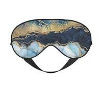 Pintura Abstracta Brillo Dorado Mármol Azul, Cubreojos completos Antifaz bloqueador de luz Antifaz para dormir Antifaz suave con los ojos vendados Noche