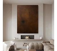 Pintura abstracta de arte de pared de estilo nórdico sobre lienzo, mural moderno impreso a gran escala con imagen texturizada, (60 x 80 cm (24 x 32 pulgadas) con marco negro)