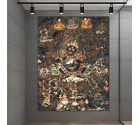 Pintura abstracta de Buda en lienzo, arte religioso Thangka, imágenes impresas, carteles e impresiones para sala de estar, pasillo, decoración del hogar, 70 x 110 cm, sin marco