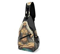 Pintura Abstracta De Mujer Con Poder De La Tierra Y El Espacio Mágico Africano Mujer Hombre Sling Bag Pequeña Mochila Cruzada Multiusos Bolso Cruzado Para Deporte Viaje Correr