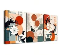 Pintura abstracta de paisajes de montaña y bosque, 3 piezas, arte de pared para sala de estar, impresiones en lienzo, obras de arte para baño (50 x 100 cm, sin marco)