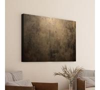 Pintura abstracta moderna en lienzo, arte de pared marrón, lienzo enmarcado, pintura contemporánea, decoración del hogar para sala de estar (90 x 110 cm (35 x 43 pulgadas) con marco)