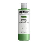 Pintura acr lica profesional semiopaca de GOLDEN Permanent Green Light, botella de 237 ml (8 onzas l quidas)