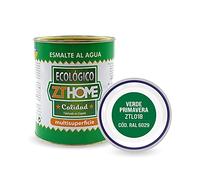 Pintura acrilica Ecológica al agua Barniz Mate madera, metal, radiadores, aluminio/Esmalte al agua/cunas, muebles, azulejos puertas exterior-interior 750ml (Verde Primavera - RAL 6029)