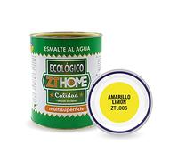 Pintura acrilica Ecológica al agua Barniz Mate madera, metal, radiadores, aluminio / Esmalte al agua / cunas, muebles, azulejos , puertas exterior e interior 750ml (Amarillo Limon)