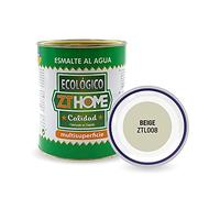 Pintura acrilica Ecológica al agua Barniz Mate para madera, metal, radiadores, aluminio / Esmalte al agua multi superficie / cunas, muebles, azulejos , puertas para exterior e interior 750ml(Beige)