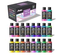 Pintura acrílica iridiscente, juego de 18 colores camaleón, botellas de 2 oz/60 ml, cambio de color, no tóxico, alta viscosidad, para rocas, manualidades, lienzo, madera, tela, cerámica