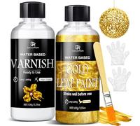 Pintura acrílica metálica, 200 ml, pintura de hoja dorada ultra brillante, secado rápido, acabado dorado metálico de alto brillo con barniz, no tóxica, impermeable, para manualidades, arte de resina