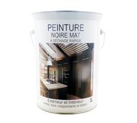 Pintura acrílica negra para metal, madera, mampostería y hormigón para exteriores e interiores - secado rápido 5L - 60 a 70 m²