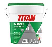 Titan Pintura acrílica T-3 para paredes y techos Blanco mate 15 l