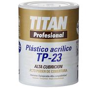TITAN Pintura ACRÍLICA para DECORACIÓN DE Paredes Y TECHOS T-3 Blanco.Mate 1l 123000301, Multicolor, 1 ml (Paquete de 1)