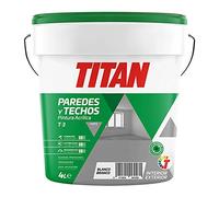 Titan Pintura acrílica para paredes y techos T-3 Blanco mate 4 L