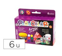 Pintura Acrilica Playcolor Acrylic Basic 40 Ml Caja De 6 Unidades Colores Surtidos