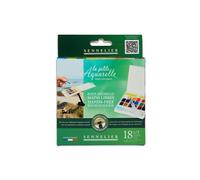 Pintura acuarela - Fina - Caja de 18 medios godets - Sennelier - La pequeña acuarela - Manos libres
